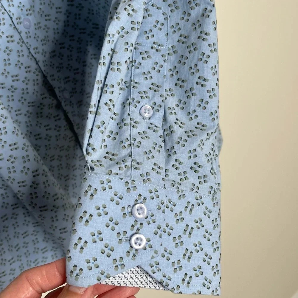 THOMAS DEAN BLUE DESIGN PERFORMANCE BUTTON DOWN S… - image 4